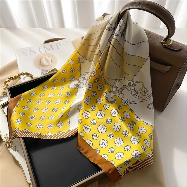 Luxury silk square scarf for women with fashion patterns