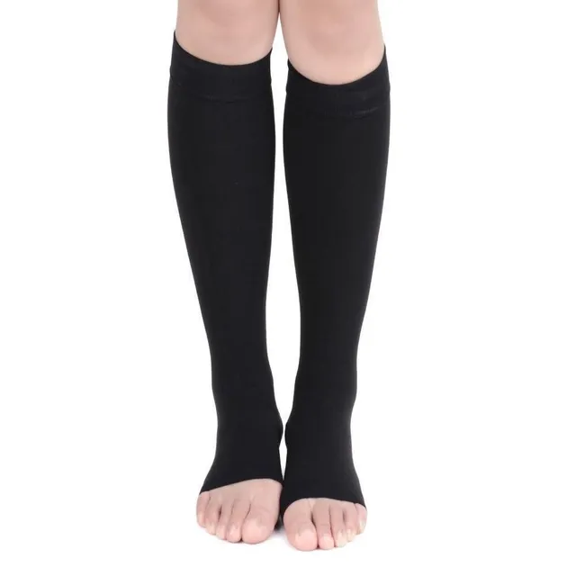 Kompresní ponožky s otevřenou špičkou 20-30 mmHg bez prstů na kolenou