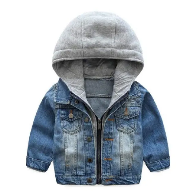 Giacca di jeans per bambini con cappuccio