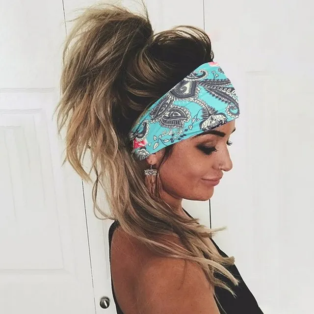 Women's wide fabric multicoloured headband 13