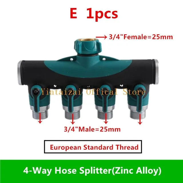 1PC 3/4" four-way plastic garden hose distributor type Y for outdoor taps and taps