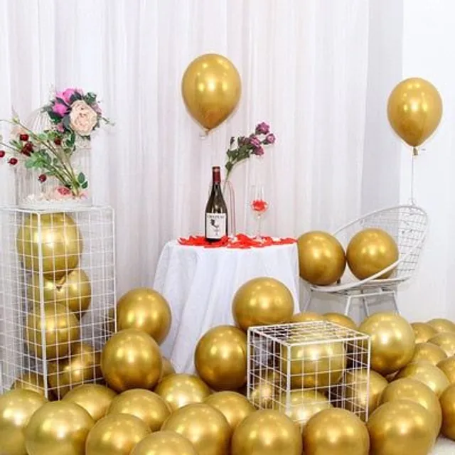 Zlaté kovové latexové balónky 12inch metal-gold