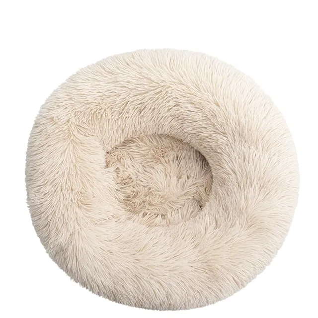 Round hairy bed for dogs and cats 80 cm