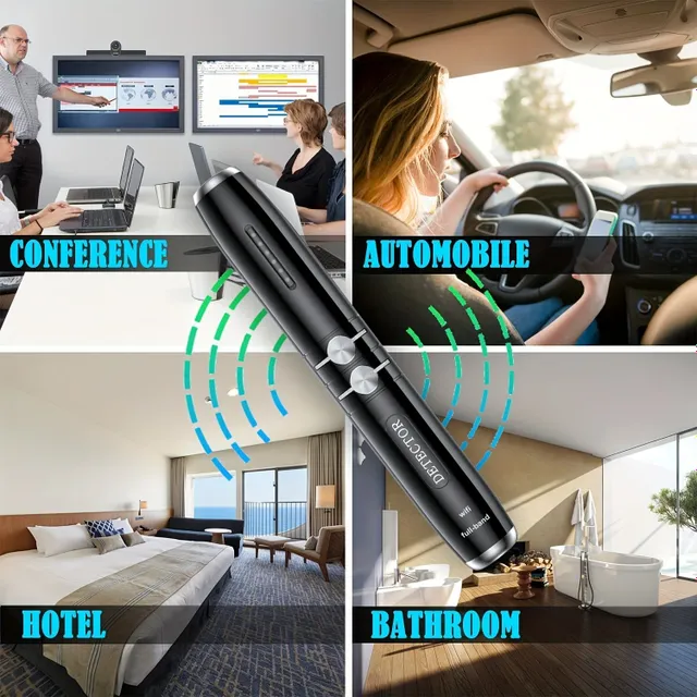 Komplexní ochrana soukromí: 5v1 detektor skrytých kamer, GPS lokalizátorů, RF signálů a bezdrátových zařízení pro ložnici, hotel i kancelář.