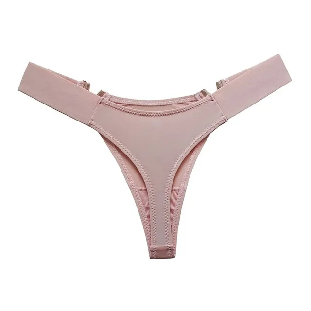 Ladies sexy thong with decorative gold buckle on the sides