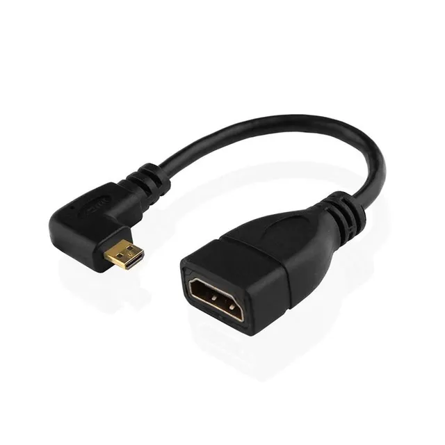 Curved Micro HDMI to HDMI M/F Extension Cable