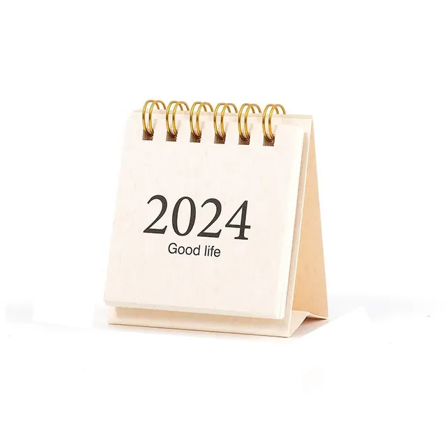 Mini Table Calendar 2024, portable creative notebook, decoration, small fresh chic table calendar, monthly planner for students and office supplies