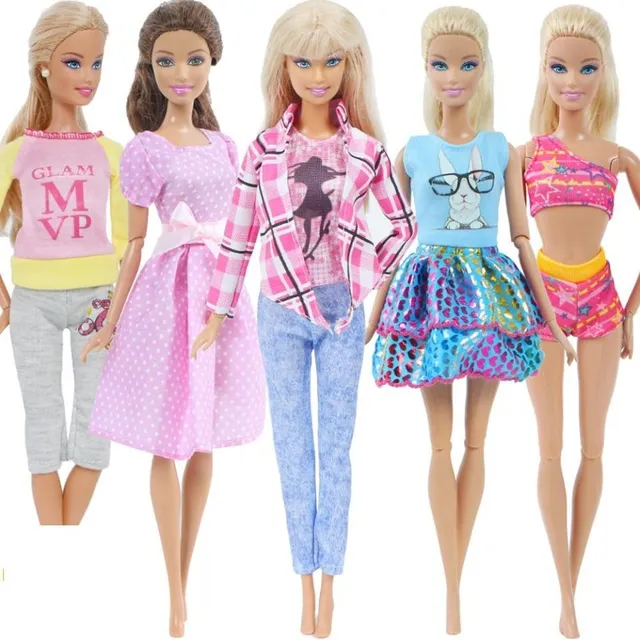 Sada oblečenia pre bábiku Barbie - 5 ks