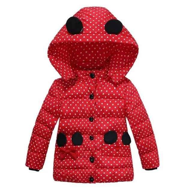 Chaqueta de invierno de lujo para niña con lunares - 5 colores