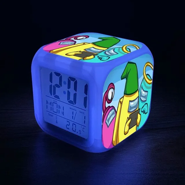 Lighting alarm for children with gaming motifs