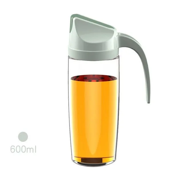 Oil / sauce / syrup / vinegar dispenser Leak-proof glass bottle with automatic lid opening