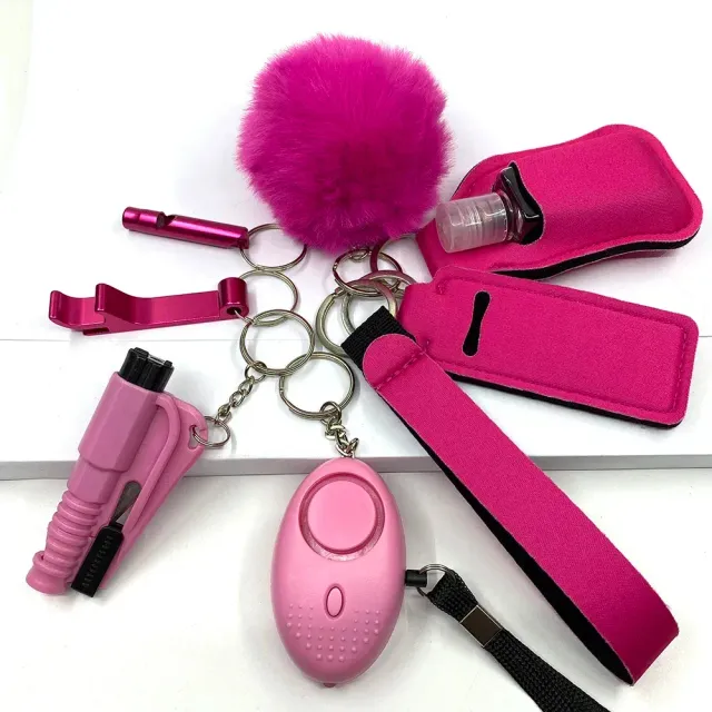 Set of keychains for self-defense women - different colors and designs