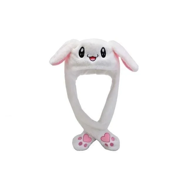 Dievčenská čiapka s plyšovým zajačikom white-rabbit one-size