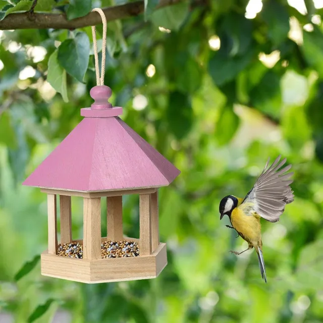 Wooden cute bird feeder