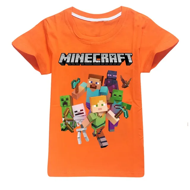 Tricou de bumbac pentru copii cu mâneci scurte Minecraft