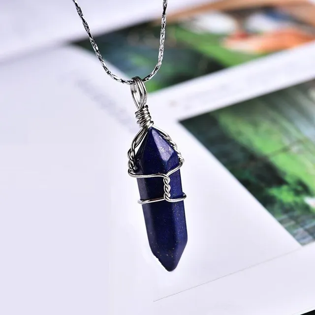 Necklace with natural crystal