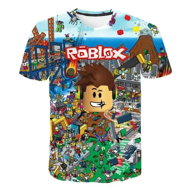 Koszulka unisex z krótkim rękawem dla dzieci i dorosłych z motywami popularnej gry ROBLOX