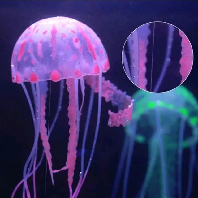 Silicone jellyfish into the aquarium