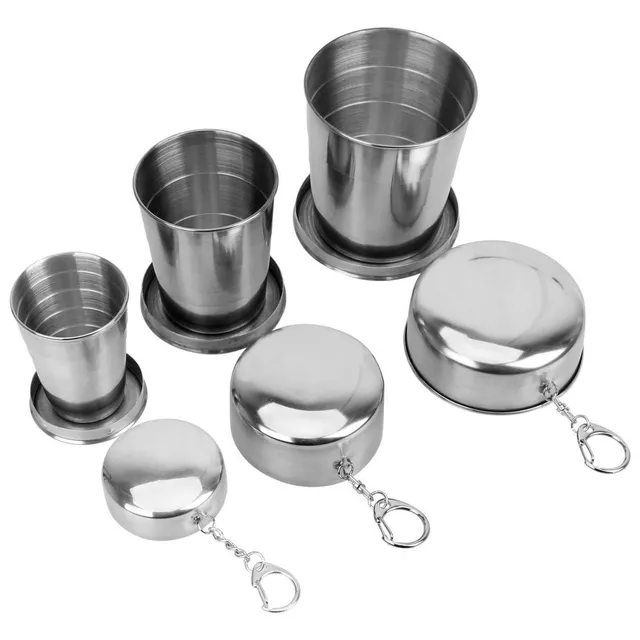 Folding stainless steel cup