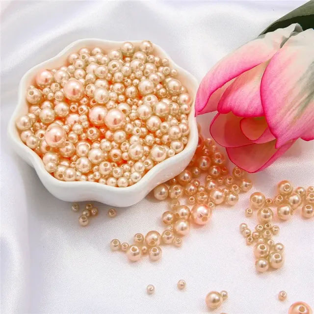 150pcs/Packaging Mix Sizes 3/4/5/6/8mm Beads With Hole Colorful Pearls Round acrylic Imitation Pearl DIY For Jewelry &amp; Handmade Work