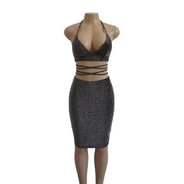 Ladies sexy set - crop top + skirt