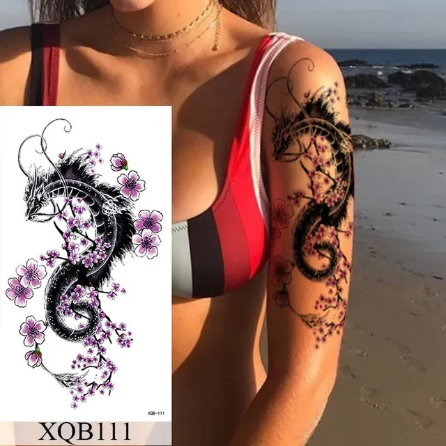 Women's waterproof fake tattoo on upper arm