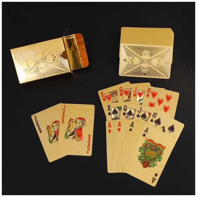 Wodoodporne złote plastikowe karty do pokera