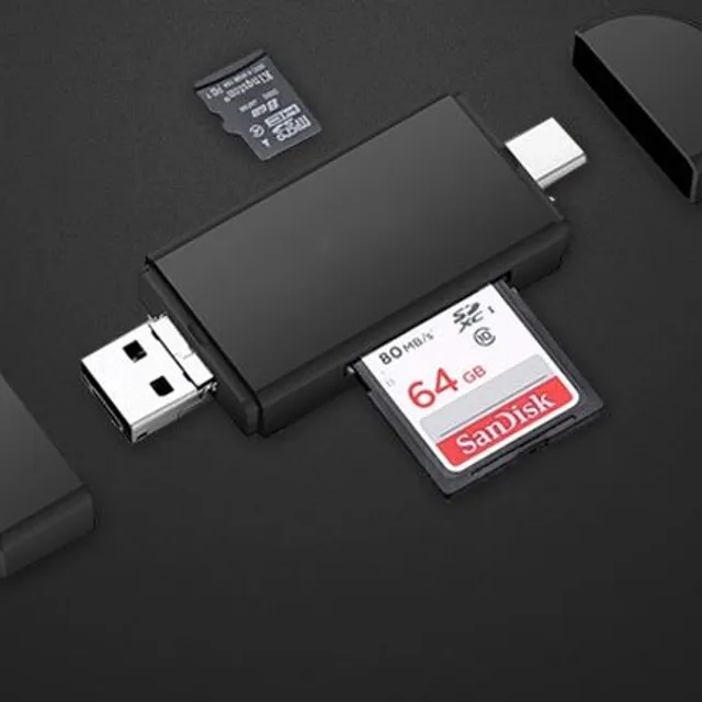 3-in-1 memory card reader