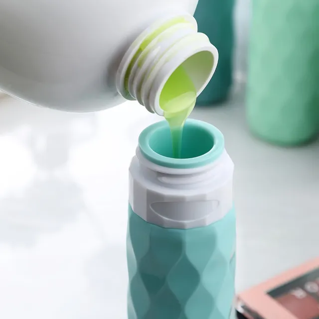 Travel Silicone Bottles for Cosmetics (4 pcs) - TSA 3 oz, BPA-free, Narrow, Squeezable