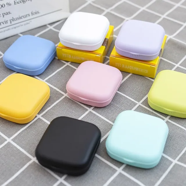 Lovely cheerful mini pocket case for contact lenses