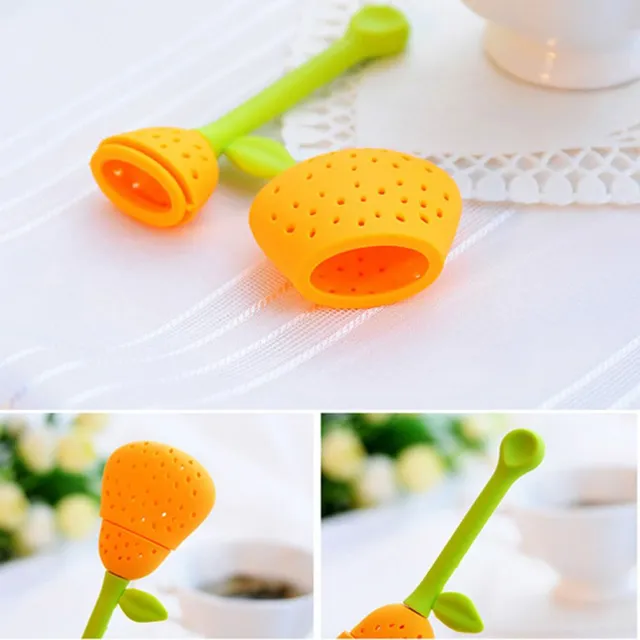 Silicone tea strainer pear