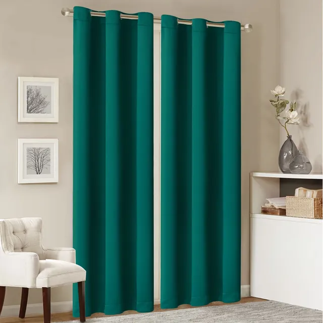 2p Blackout curtains with thermoinsulating top mat with bedroom and living room passes, reducing noise and blocking light - interior decoration