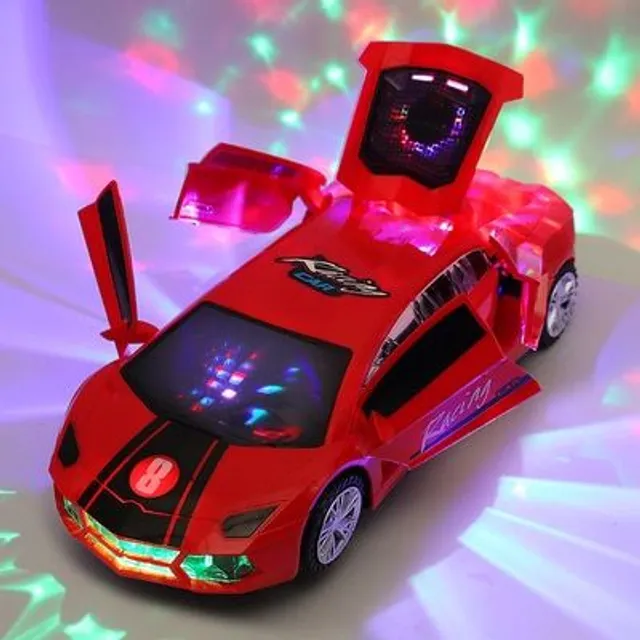 Electric dance police car with light effects