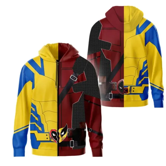 Unisex anime hoodie with motifs of favorite heroes Deadpool and Wolverine