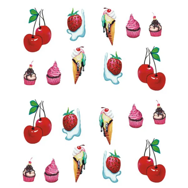 Stickers for nails with fruit and sweets motif