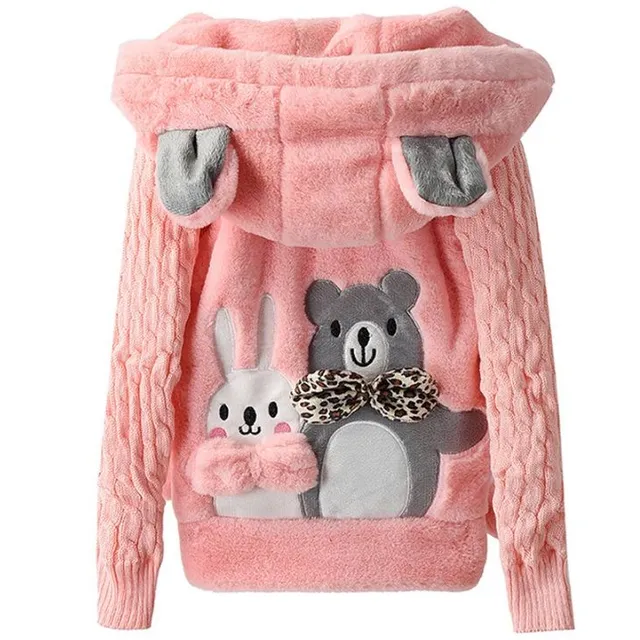 Girls plush jacket - 2 colours ruzova 4