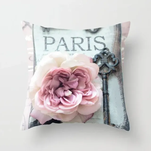 Gentle pillowcase with flower motif 45 x 45 cm