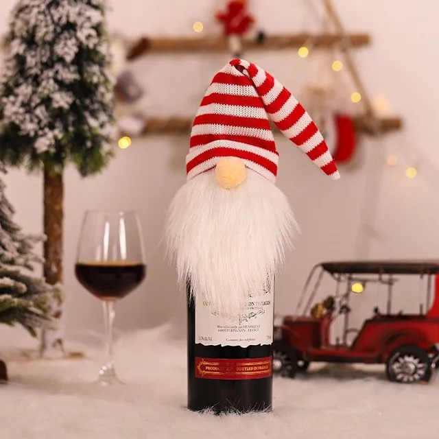 Frumoasa pungă pentru sticlă de vin cu motiv de Crăciun Debbie