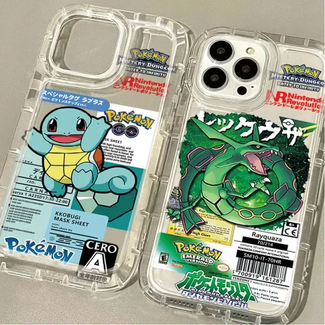 Funda transparente de moda para teléfonos iPhone con motivos de personajes favoritos de Pokémon