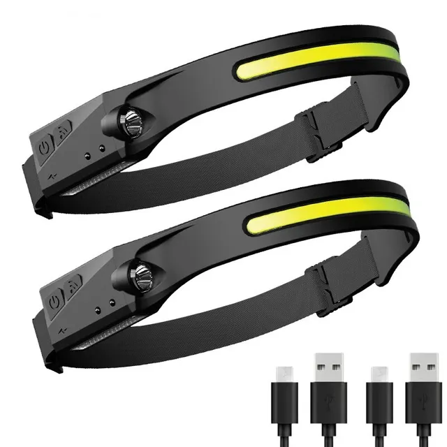 1/2 pcs Sensor headband LED USB rechargeable