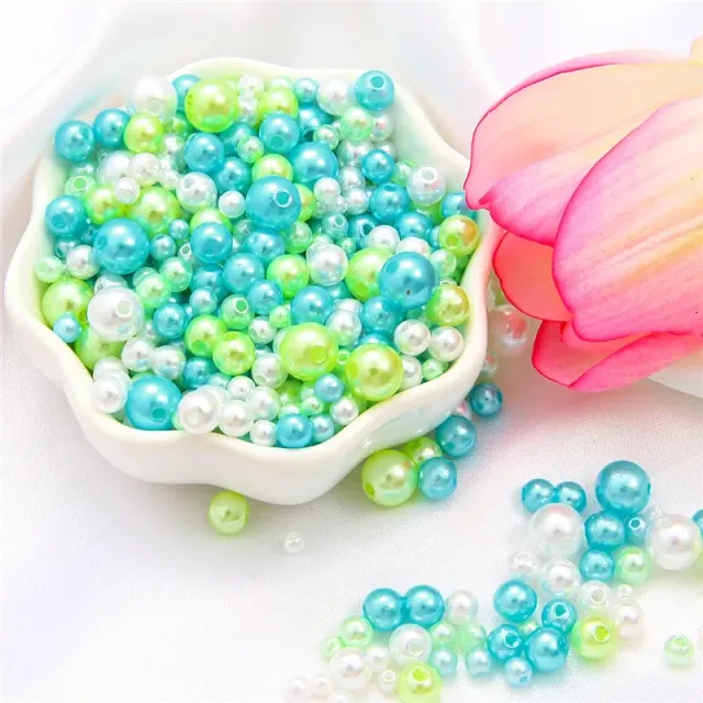 150pcs/Packaging Mix Sizes 3/4/5/6/8mm Beads With Hole Colorful Pearls Round acrylic Imitation Pearl DIY For Jewelry &amp; Handmade Work