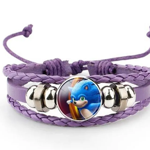 Skórzana bransoletka dla dzieci z motywem Sonic the Hedgehog