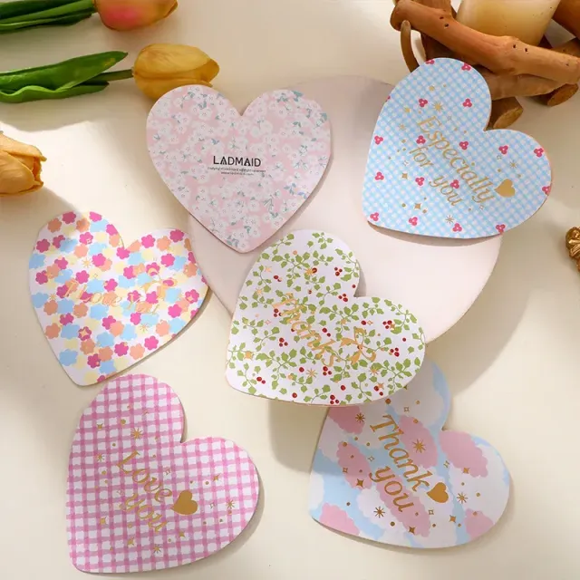 10 pcs of cute card in heart shape with text