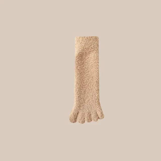 Women's winter socks made of coral fleece with separate fingers at home