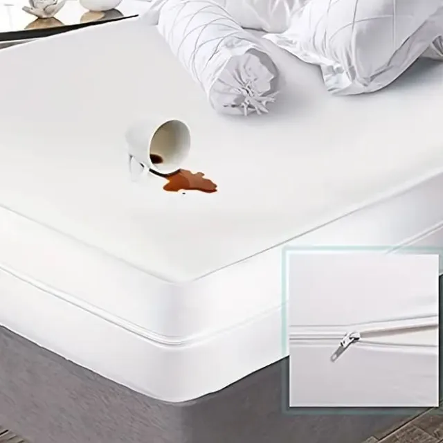 Luxury mattress protector made of fine microfiber with zipper