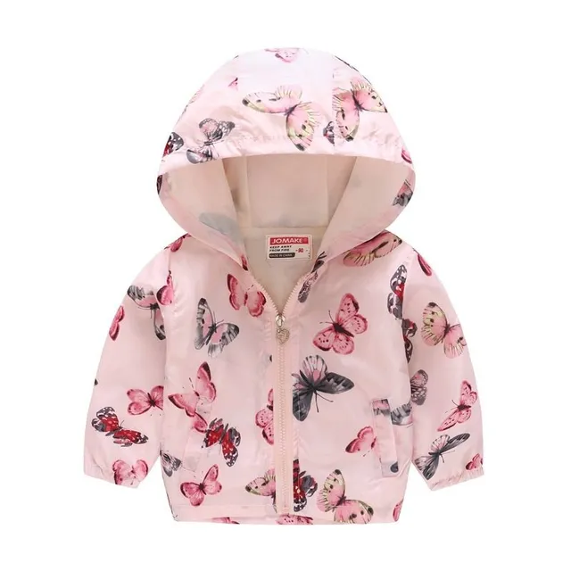 Girls spring and autumn windbreakers with hood 11 3 roky