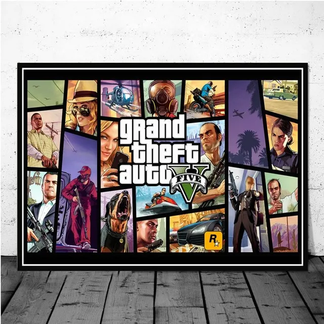 Wall poster with characters from Grand Theft Auto 11 21cmX30cmA4