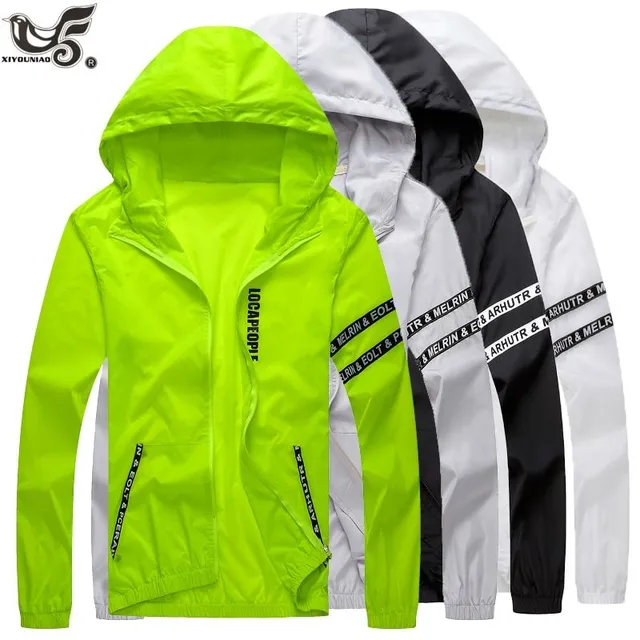 Nowoczesny męski windbreaker z kapturem