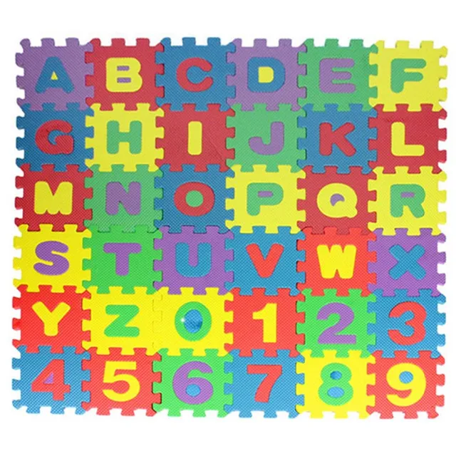 LURECOM Piankowe puzzle z wyjmowanymi cyframi i literami - MIX 36 Ks