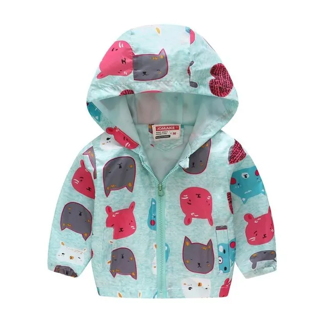 Girls spring and autumn windbreakers with hood